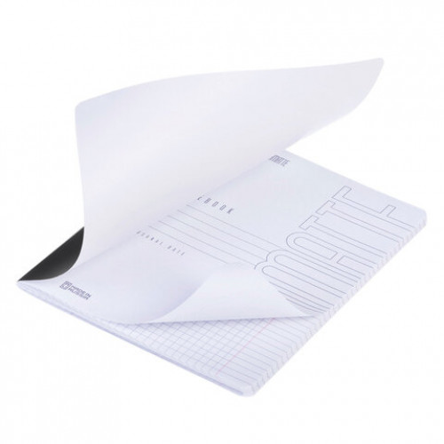 Тетрадь А5 48л. HATBER скоба, клетка, Soft-touch ламинация, SoloMatte_Черный бархат,, 48Т5лВ1