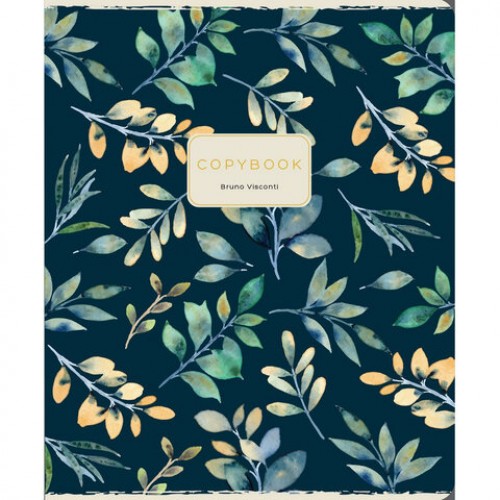 Тетрадь А5, 48 л. BRUNO VISCONTI, скоба, клетка, Soft-Touch, фольга, FLORAL PATTERN (5 видов), 7-48-1371