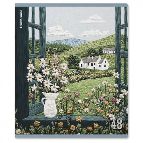 Тетрадь А5 48л. ErichKrause, скоба, клетка, TWIN лак, Fancy Field (микс в спайке), 64, 64866