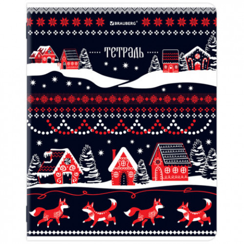 Тетрадь А5, 48 л., BRAUBERG, скоба, клетка, TWIN-лак, Орнамент из сказки (микс в спайке), 405650