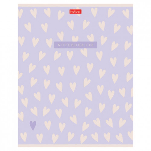Тетрадь А5 48л. HATBER скоба, клетка, обложка картон, тиснение, LOVE IS... (микс в сп, 48Т5тВ1