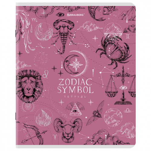 Тетради ДЭК А5 48 л. КОМПЛЕКТ 5 шт. BRAUBERG, клетка, SoftTouch, фольга, Zodiac, 404679