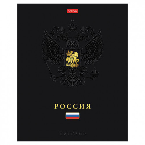Тетрадь А5 48л. HATBER скоба, клетка, матовая ламинация, 3D фольга, 3D лак, Россия (м, 48Т5лофлВ1