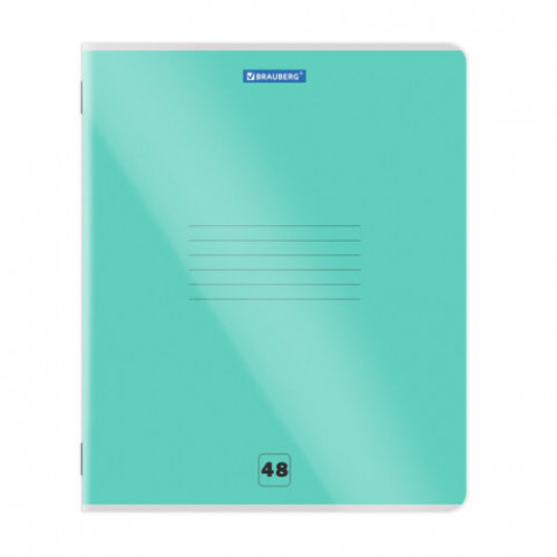 Тетрадь пластиковая обложка (прозрачная) А5 48 листов, скоба, клетка, BRAUBERG Smart Cover, АССОРТИ (микс в спайке), 405041