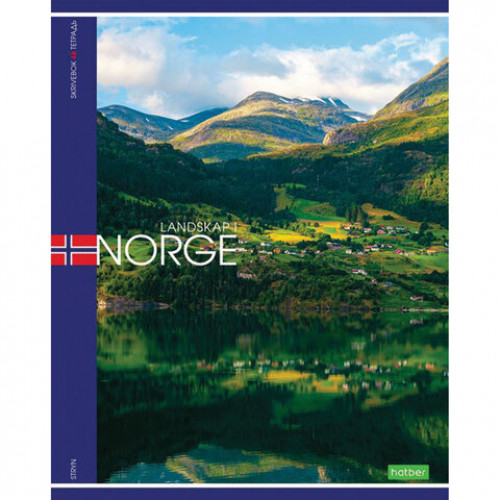 Тетрадь А5 48 л. HATBER-ECO скоба, клетка, обложка картон, NORD, 48Т5C1