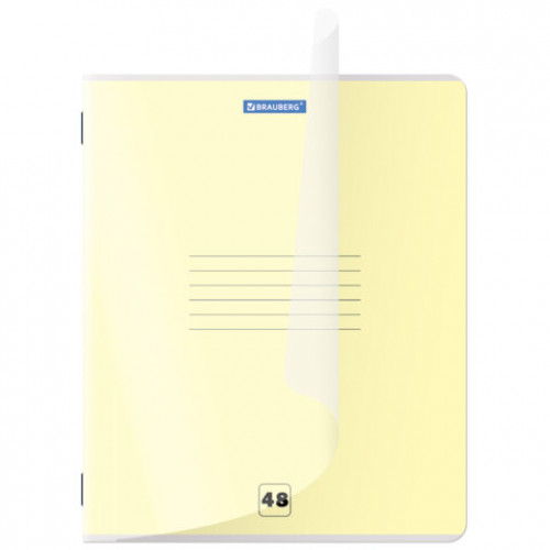 Тетрадь пластиковая обложка (прозрачная) А5 48 листов, скоба, клетка, BRAUBERG Smart Cover, АССОРТИ (микс в спайке), 405041