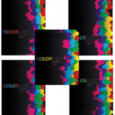 Тетрадь А5 48 л. HATBER скоба, клетка, глянцевая ламинация, ColorArt-New (5 видов в спайке), 48Т5лВ1
