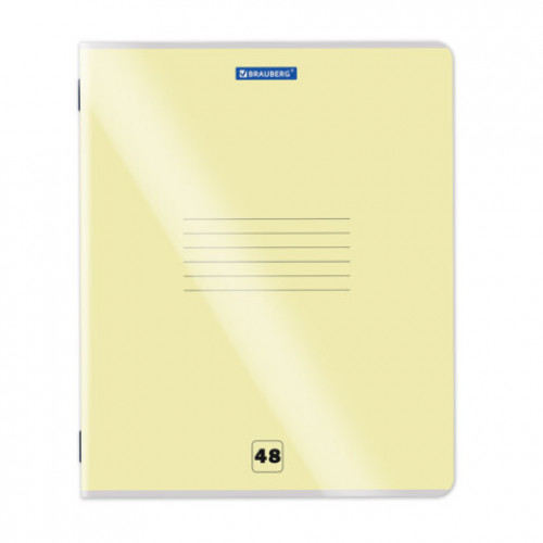 Тетрадь пластиковая обложка (прозрачная) А5 48 листов, скоба, клетка, BRAUBERG Smart Cover, АССОРТИ (микс в спайке), 405041