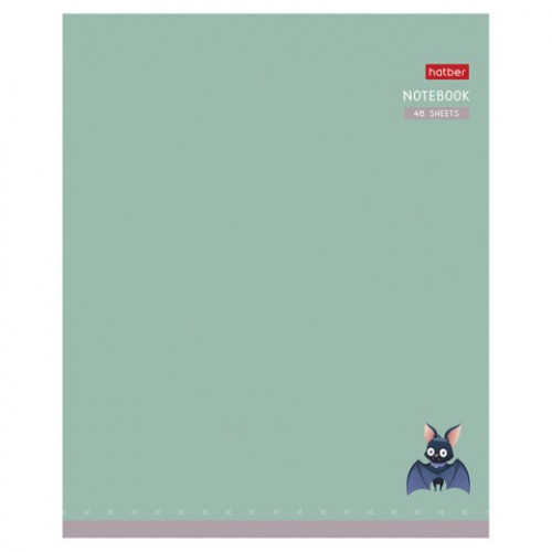 Тетрадь А5 48 л., HATBER скоба, клетка, Soft-touch ламинация, Мышонок Creepy (микс в спайке), 092145, 48Т5лВ1