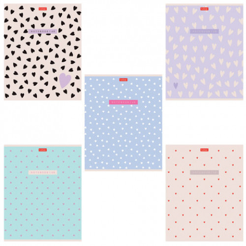 Тетрадь А5 48л. HATBER скоба, клетка, обложка картон, тиснение, LOVE IS... (микс в сп, 48Т5тВ1