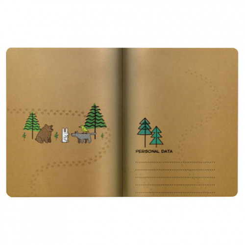 Тетрадь ЕВРО А5 40 л. BV сшивка, клетка, Soft Touch, бежевая бумага 70 г/м, DREAM FOREST, 7-40-001/08