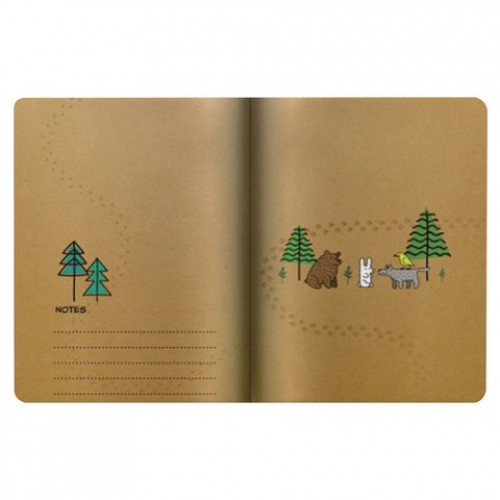 Тетрадь ЕВРО А5 40 л. BV сшивка, клетка, Soft Touch, бежевая бумага 70 г/м, DREAM FOREST, 7-40-001/08