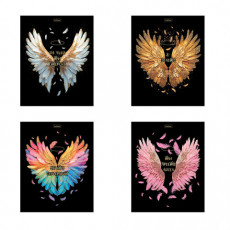 Тетрадь А5 48л. HATBER скоба, клетка, матовая ламинация, 3D фольга, Крылья ангела (ми, 48Т5лофВ1 Тетрадь А5 48л. HATBER скоба, клетка, матовая ламинация, 3D фольга, Крылья ангела (ми, 48Т5лофВ1