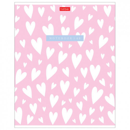 Тетрадь обложка пластик, А5 48л. скоба, клетка, HATBER, LOVE IS.... (микс в спайке),, 48Т5В1пл