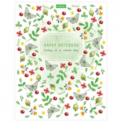 Тетрадь, А5, 48 л., HATBER ECO, скоба, клетка, обложка картон, Sweet day (5 видов), 48Т5C1