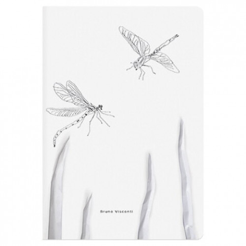 Тетрадь ЕВРО А5 40 л. BRUNO VISCONTI сшивка, клетка, Soft Touch, бежевая бумага 70 г/м2, DRAGONFLY, 7-40-001/04