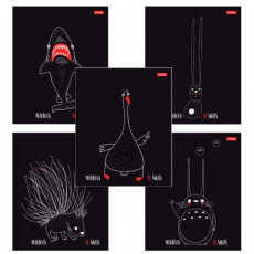 Тетрадь А5 48л. HATBER скоба, клетка, обложка картон, Нескучные герои (микс в спайке), 088361, 48Т5В1