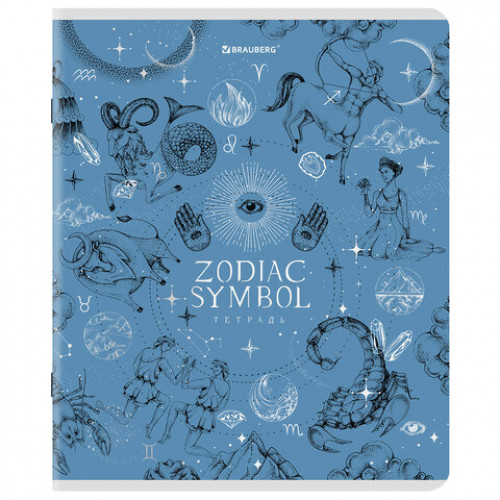 Тетради ДЭК А5 48 л. КОМПЛЕКТ 5 шт. BRAUBERG, клетка, SoftTouch, фольга, Zodiac, 404679