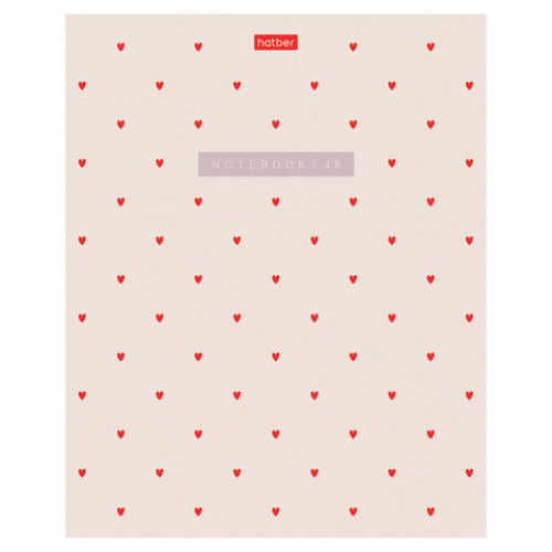 Тетрадь А5 48л. HATBER скоба, клетка, обложка картон, тиснение, LOVE IS... (микс в сп, 48Т5тВ1