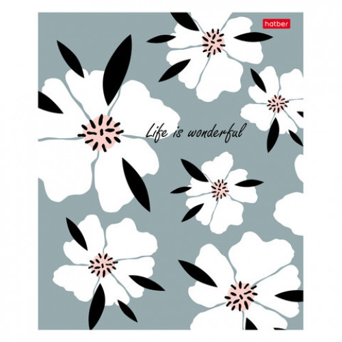 Тетрадь А5, 96 л., HATBER, скоба, клетка, тиснение, Музыка цветов (микс в спайке), 093165, 96Т5тВ1