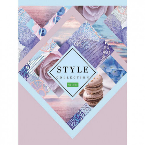 Тетрадь А5, 96 л., HATBER ECO, скоба, клетка, обложка картон, Style collection, 96Т5C1