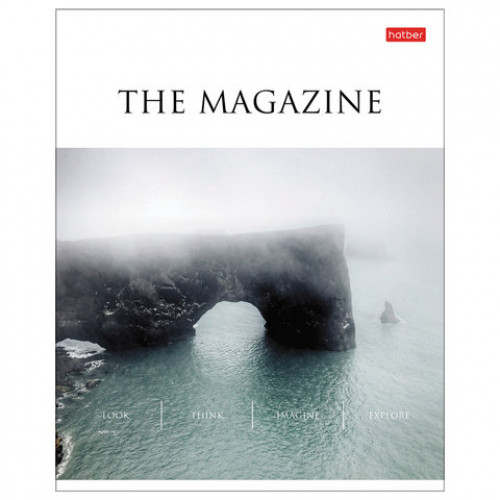 Тетрадь А5, 96 л., HATBER, скоба, клетка, выборочный лак, The magazine (5 видов), 96Т5вмВ1