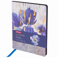 Тетрадь А5 (168х208 мм), 80 л., сшивка, клетка, под кожу, BRAUBERG VISTA, Blue flowers, 403920 Тетрадь А5 (168х208 мм), 80 л., сшивка, клетка, под кожу, BRAUBERG VISTA, Blue flowers, 403920