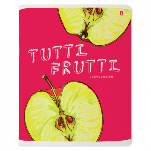 Тетрадь А5 96 л. АЛЬТ скоба, клетка, гибридный лак, Fresh & Fruity (5 видов), 7-96-1159