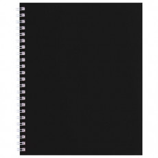 Тетрадь А5 96л. HATBER гребень, клетка, Soft-touch ламинация, SoloMatte_Черный бархат, 96Т5лВ1гр