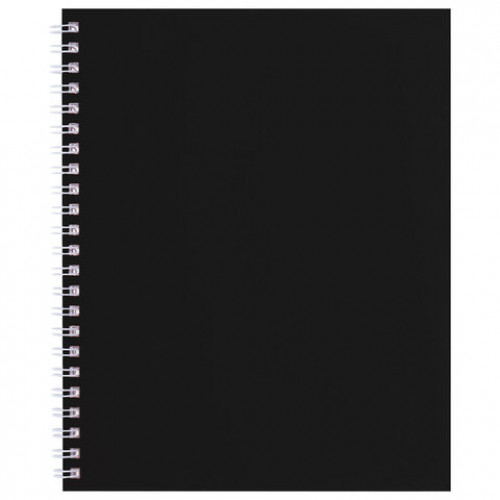 Тетрадь А5 96л. HATBER гребень, клетка, Soft-touch ламинация, SoloMatte_Черный бархат, 96Т5лВ1гр