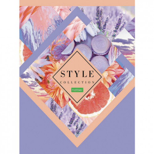 Тетрадь А5, 96 л., HATBER ECO, скоба, клетка, обложка картон, Style collection, 96Т5C1