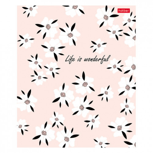 Тетрадь А5, 96 л., HATBER, скоба, клетка, тиснение, Музыка цветов (микс в спайке), 093165, 96Т5тВ1