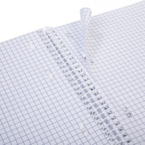 Тетрадь А5 120л. HATBER спираль, клетка, обложка твердая, Soft-touch, 4 разделит., Mo, 120Ттр5В1сп_355