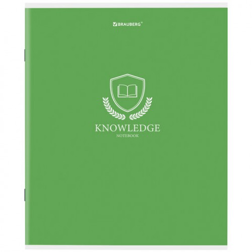 Тетрадь А5, 80 л., BRAUBERG, скоба, клетка, обложка картон, Knowledge, 404409