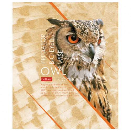 Тетрадь А5, 80 л., HATBER, скоба, клетка, выборочный лак, Birds (5 видов), 80Т5вмВ1