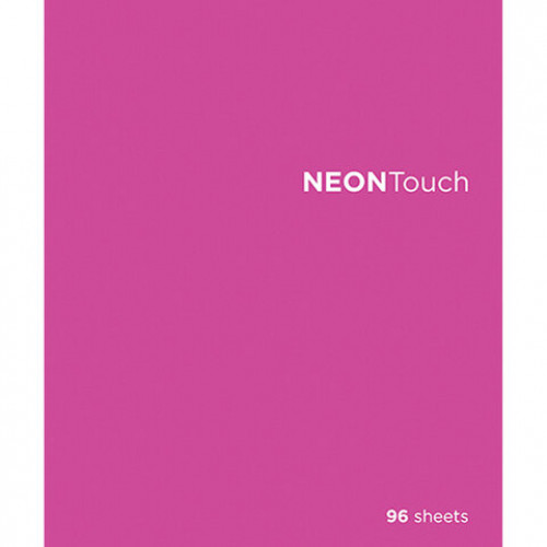 Тетрадь А5, 96 л., ПЗБМ, скоба, клетка, Soft Touch, выборочный лак, флуоресцент, НеонТач (2 вида), 027354
