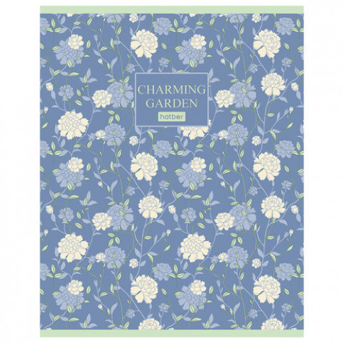 Тетрадь А5, 96 л., HATBER, скоба, клетка, матовая ламинация, Charming garden (5 видов), 96Т5лВ1