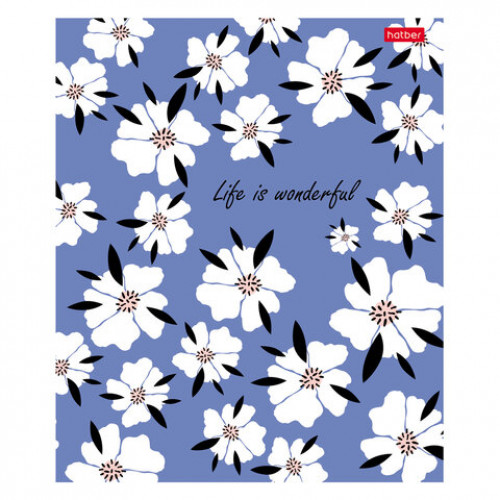 Тетрадь А5, 96 л., HATBER, скоба, клетка, тиснение, Музыка цветов (микс в спайке), 093165, 96Т5тВ1