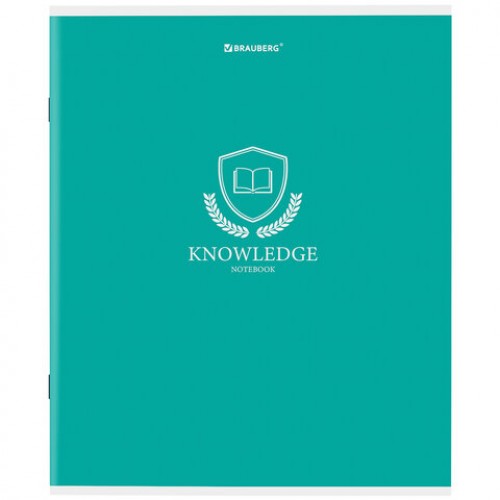 Тетрадь А5, 80 л., BRAUBERG, скоба, клетка, обложка картон, Knowledge, 404409