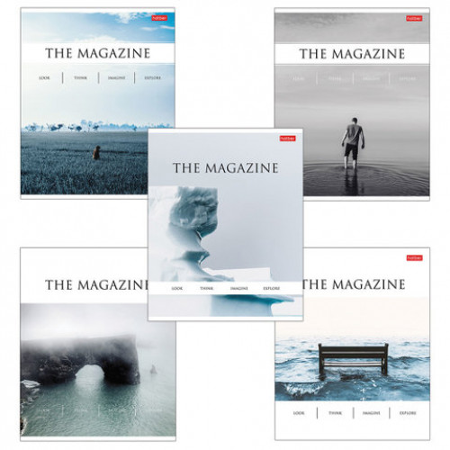 Тетрадь А5, 96 л., HATBER, скоба, клетка, выборочный лак, The magazine (5 видов), 96Т5вмВ1