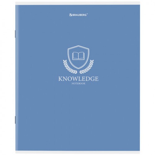 Тетрадь А5, 80 л., BRAUBERG, скоба, клетка, обложка картон, Knowledge, 404409