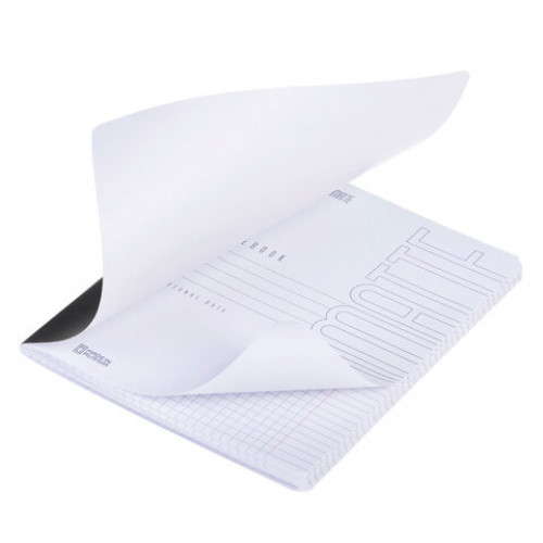 Тетрадь А5 96л. HATBER скоба, клетка, Soft-touch ламинация, SoloMatte_Черный бархат,, 96Т5лВ1