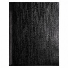 Тетрадь бумвинил А5 96 л. скоба, офсет №1, клетка, Черная Metallic, HATBER, 96Т5бвВ1
