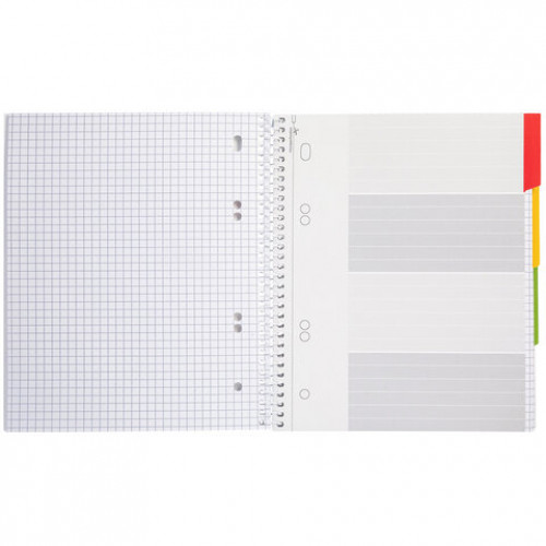 Тетрадь А5 120л. HATBER спираль, клетка, обложка твердая, Soft-touch, 4 разделит., Mo, 120Ттр5В1сп_355