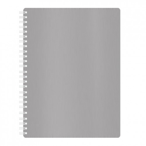 Тетрадь А5, 80 л., HATBER, гребень, клетка, обложка пластик, METALLIC-СЕРАЯ, 80Т5В1гр_03414, T196830