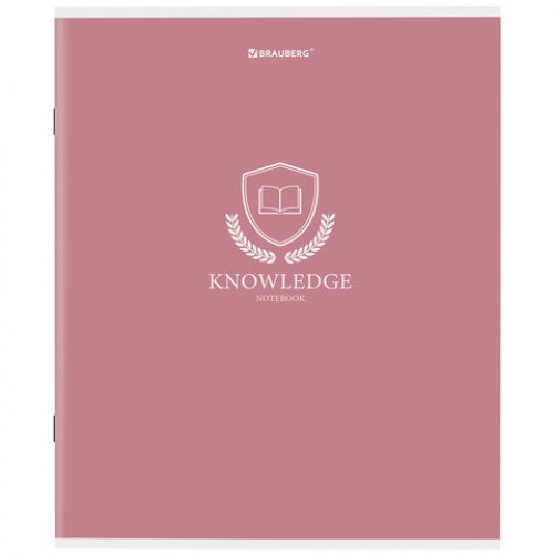 Тетрадь А5, 80 л., BRAUBERG, скоба, клетка, обложка картон, Knowledge, 404409