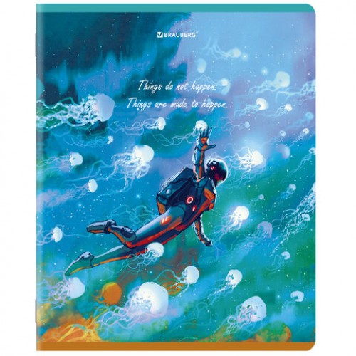 Тетради КОМПЛЕКТ 5 шт., А5, 96 л., BRAUBERG, скоба, клетка, глянцевый лак, Dream World, 404402