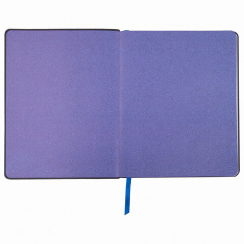Тетрадь А5 (168х208 мм), 80 л., сшивка, клетка, под кожу, BRAUBERG VISTA, Blue flowers, 403920