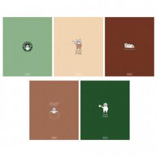 Тетрадь А5 96л. HATBER скоба, клетка, Soft-touch ламинация, Coffee Story (микс в спай, 96Т5лВ1