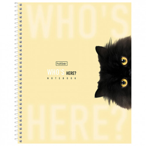 Тетрадь А5 96л. HATBER спираль, клетка, матовая ламинация, Кто здесь? (микс в спайке), 96Т5лВ1сп